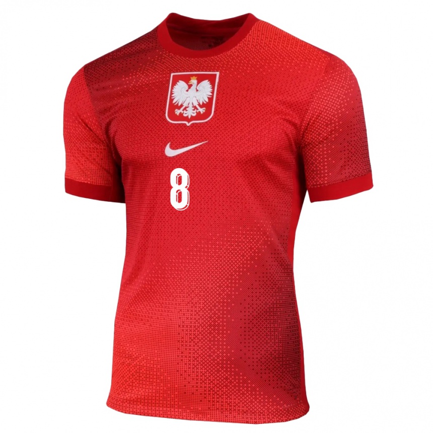 Niño Fútbol Camiseta Polonia Kinga Kozak #8 Rojo 2ª Equipación 24-26