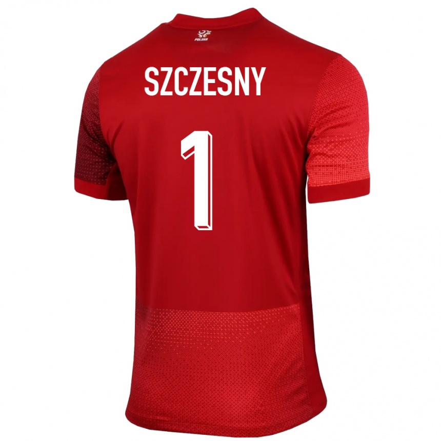Niño Fútbol Camiseta Polonia Wojciech Szczesny #1 Rojo 2ª Equipación 24-26
