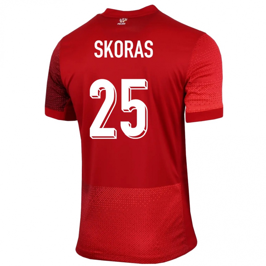 Niño Fútbol Camiseta Polonia Michal Skoras #25 Rojo 2ª Equipación 24-26