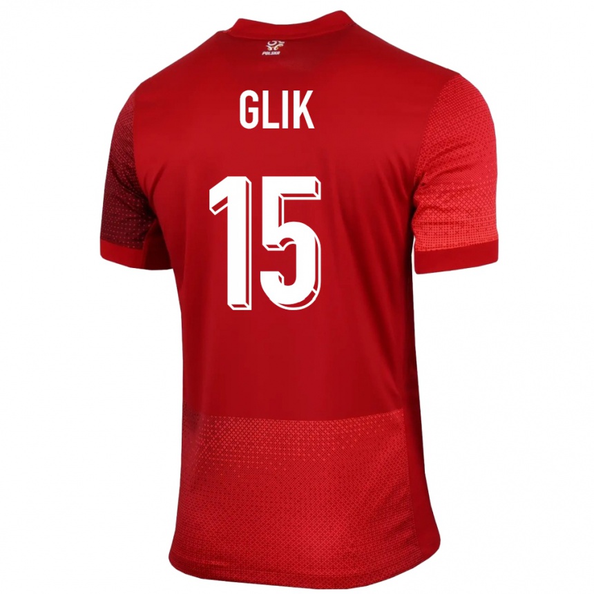 Niño Fútbol Camiseta Polonia Kamil Glik #15 Rojo 2ª Equipación 24-26