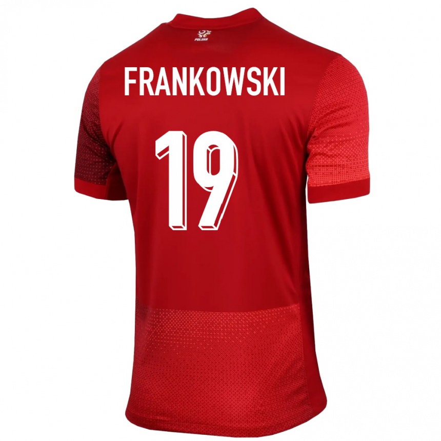 Niño Fútbol Camiseta Polonia Przemyslaw Frankowski #19 Rojo 2ª Equipación 24-26