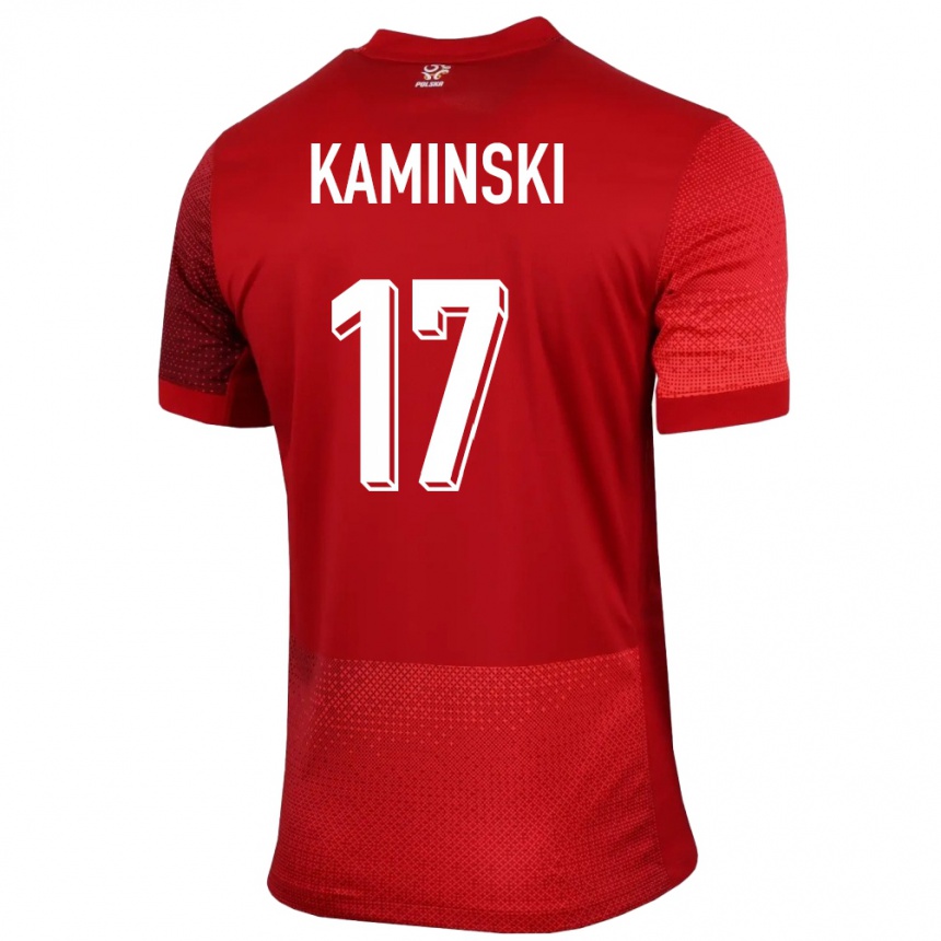 Niño Fútbol Camiseta Polonia Jakub Kaminski #17 Rojo 2ª Equipación 24-26
