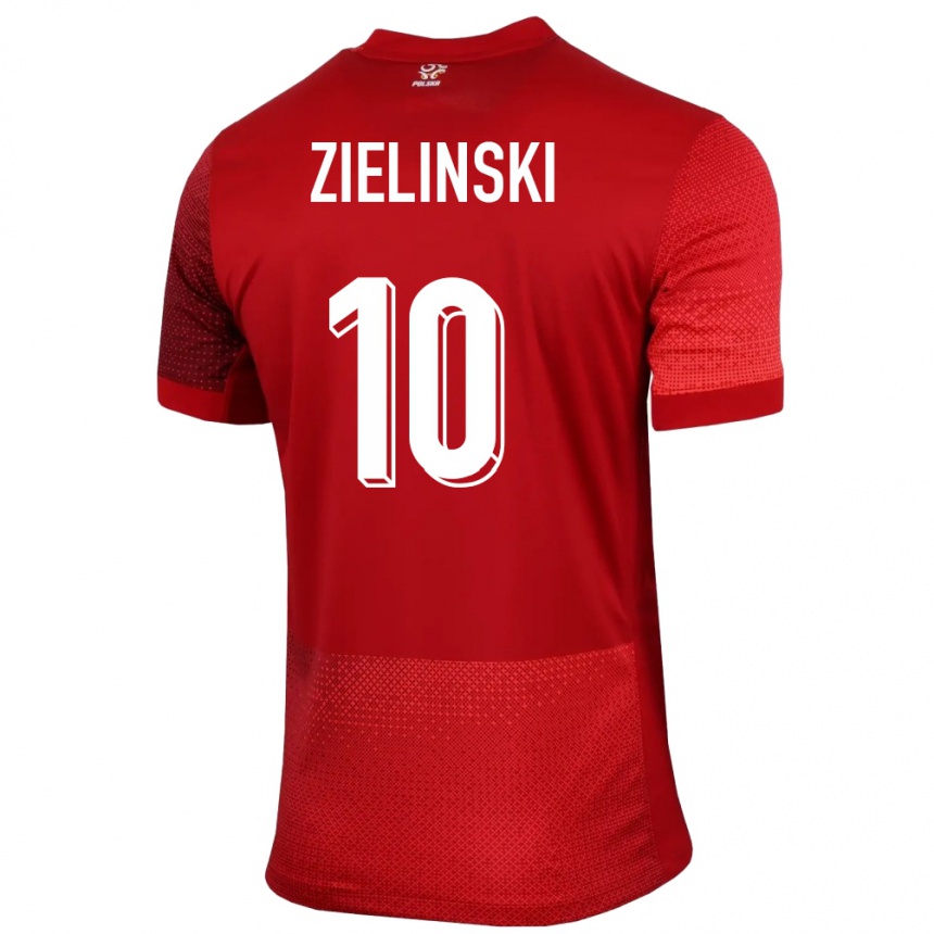 Niño Fútbol Camiseta Polonia Piotr Zielinski #10 Rojo 2ª Equipación 24-26