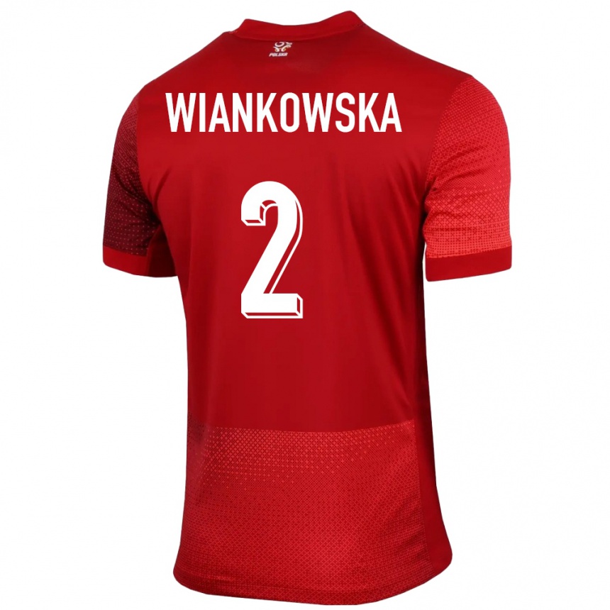 Niño Fútbol Camiseta Polonia Martyna Wiankowska #2 Rojo 2ª Equipación 24-26