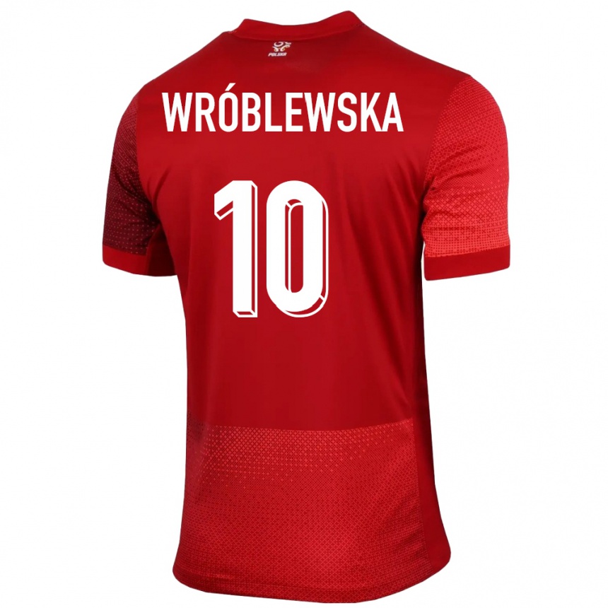 Niño Fútbol Camiseta Polonia Joanna Wroblewska #10 Rojo 2ª Equipación 24-26