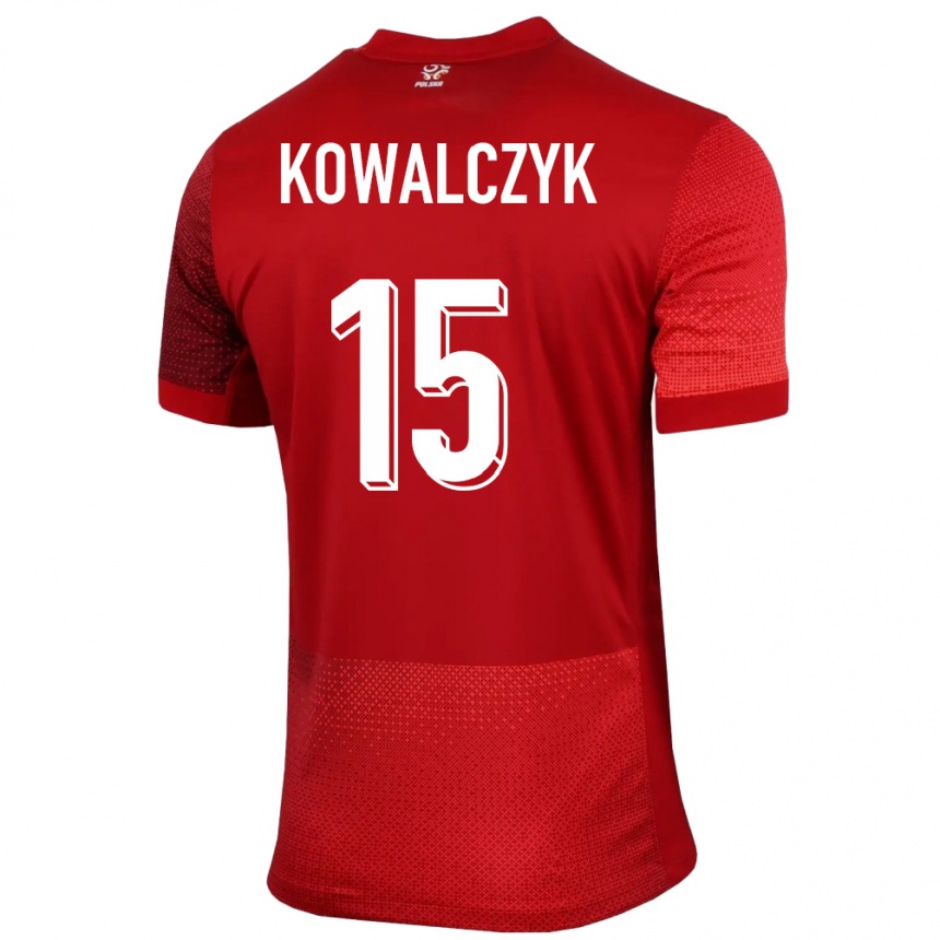 Niño Fútbol Camiseta Polonia Mateusz Kowalczyk #15 Rojo 2ª Equipación 24-26