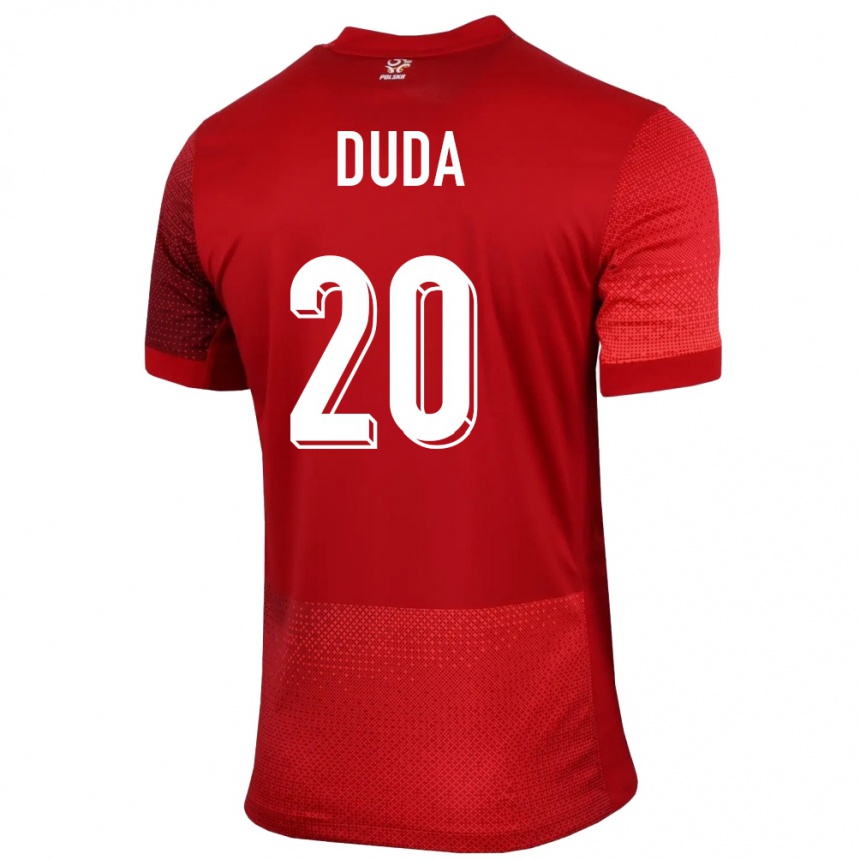 Niño Fútbol Camiseta Polonia Kacper Duda #20 Rojo 2ª Equipación 24-26