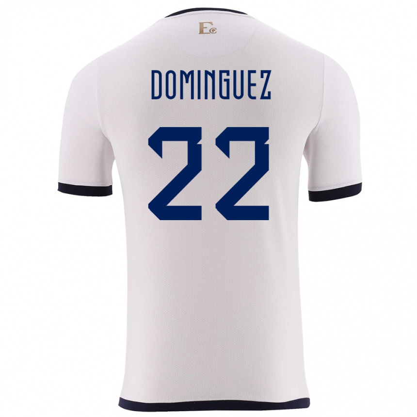 Niño Fútbol Camiseta Ecuador Alexander Dominguez #22 Blanco 2ª Equipación 24-26