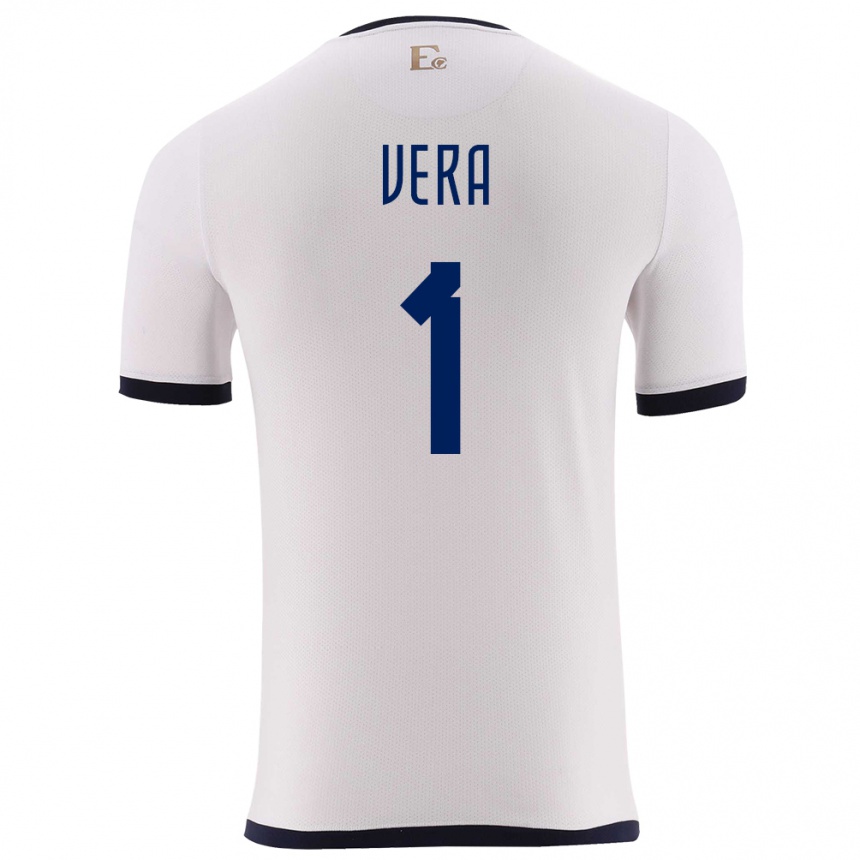 Niño Fútbol Camiseta Ecuador Andrea Vera #1 Blanco 2ª Equipación 24-26