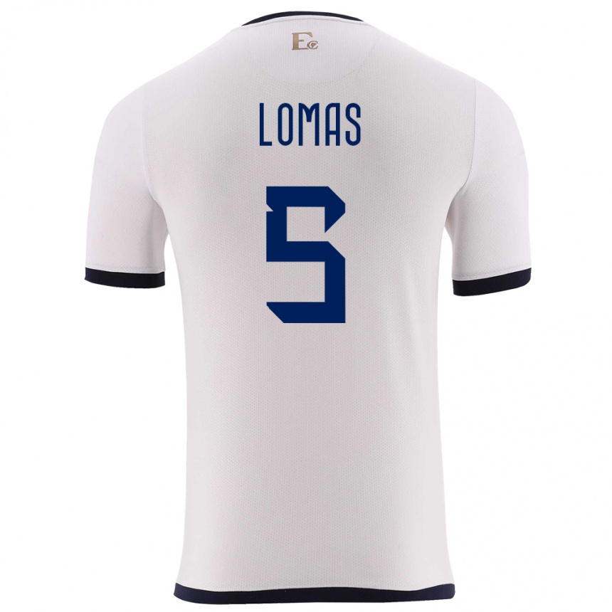 Niño Fútbol Camiseta Ecuador Ariana Lomas #5 Blanco 2ª Equipación 24-26