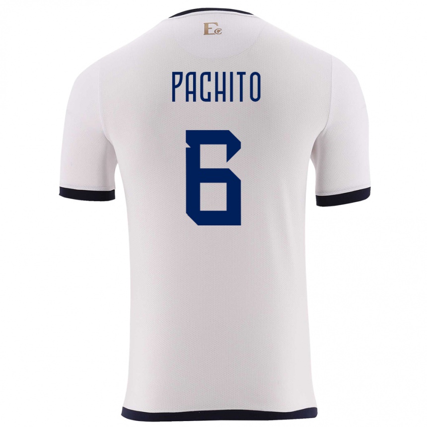 Niño Fútbol Camiseta Ecuador Angelica Pachito #6 Blanco 2ª Equipación 24-26