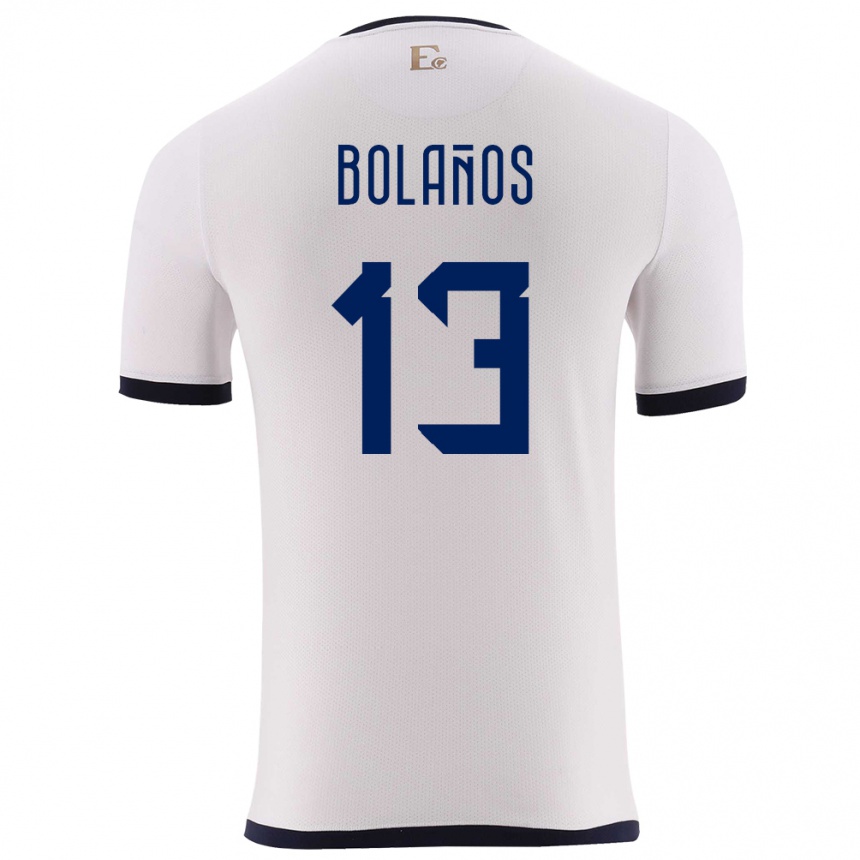 Niño Fútbol Camiseta Ecuador Nayely Bolanos #13 Blanco 2ª Equipación 24-26