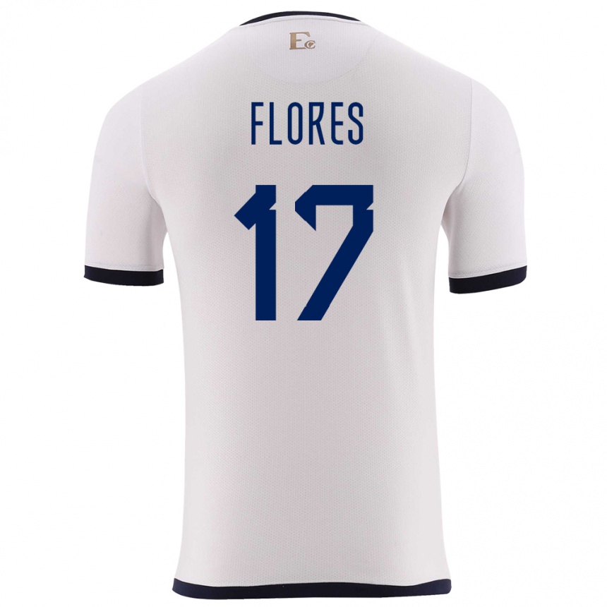 Niño Fútbol Camiseta Ecuador Karen Flores #17 Blanco 2ª Equipación 24-26