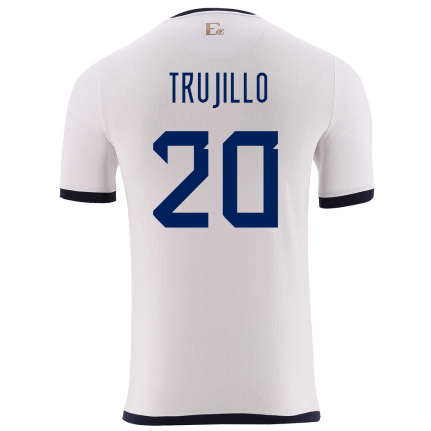 Niño Fútbol Camiseta Ecuador Isabel Trujillo #20 Blanco 2ª Equipación 24-26