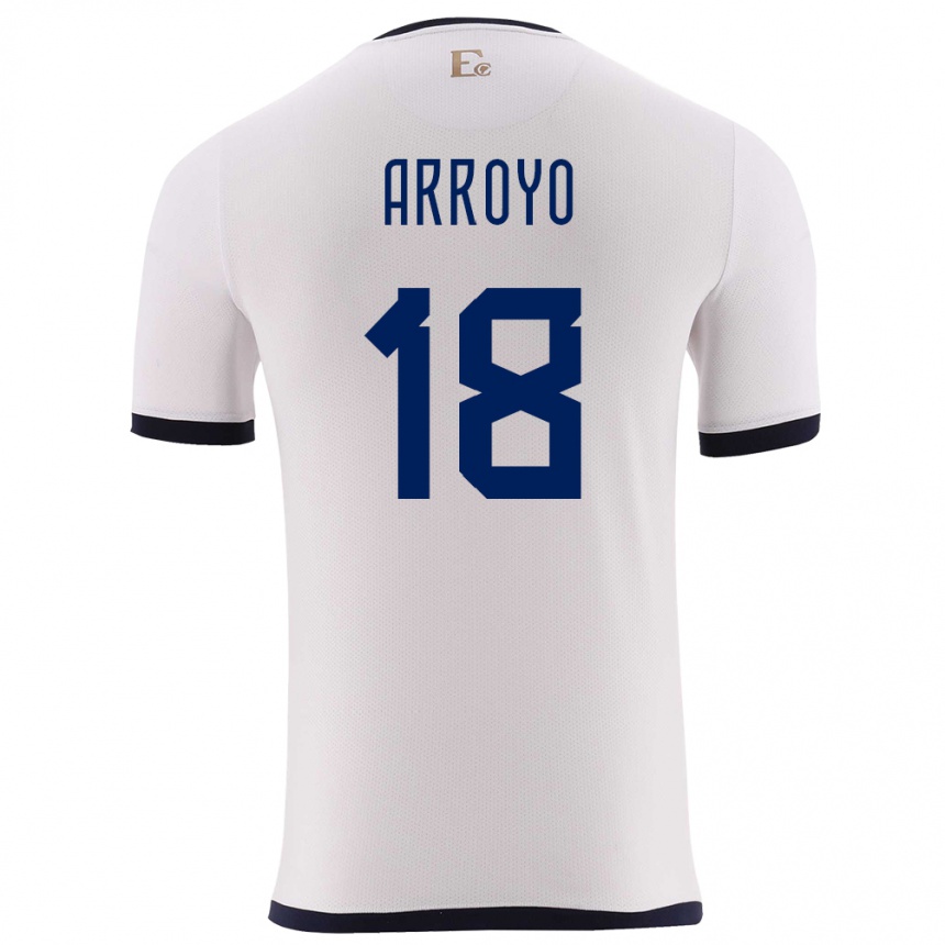 Niño Fútbol Camiseta Ecuador Jean Arroyo #18 Blanco 2ª Equipación 24-26