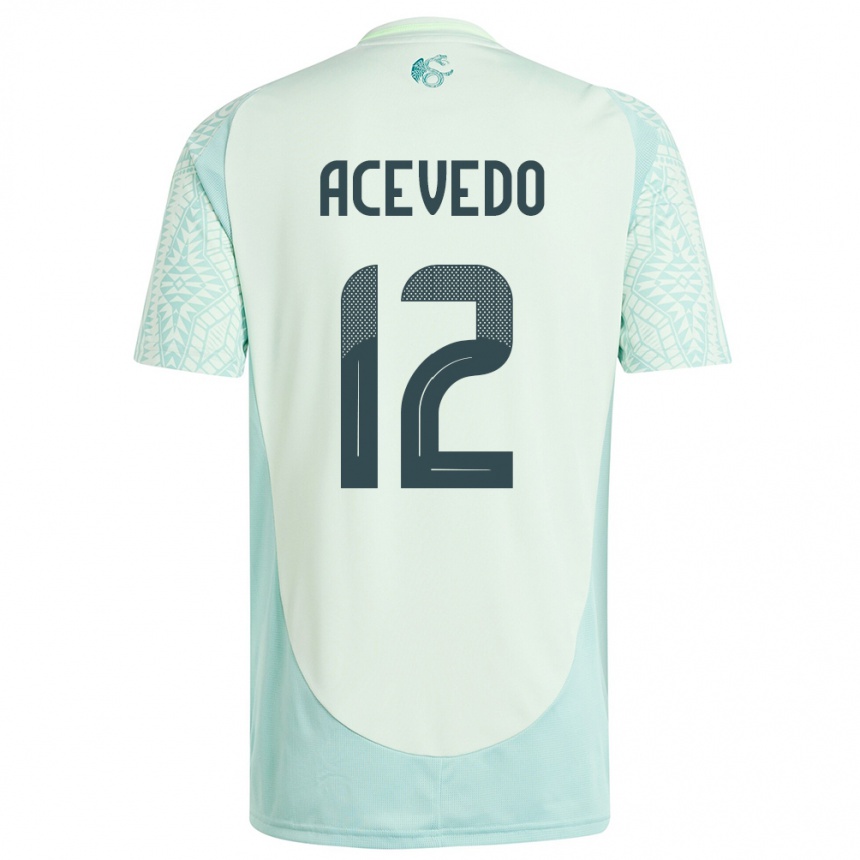 Niño Fútbol Camiseta México Carlos Acevedo #12 Lino Verde 2ª Equipación 24-26