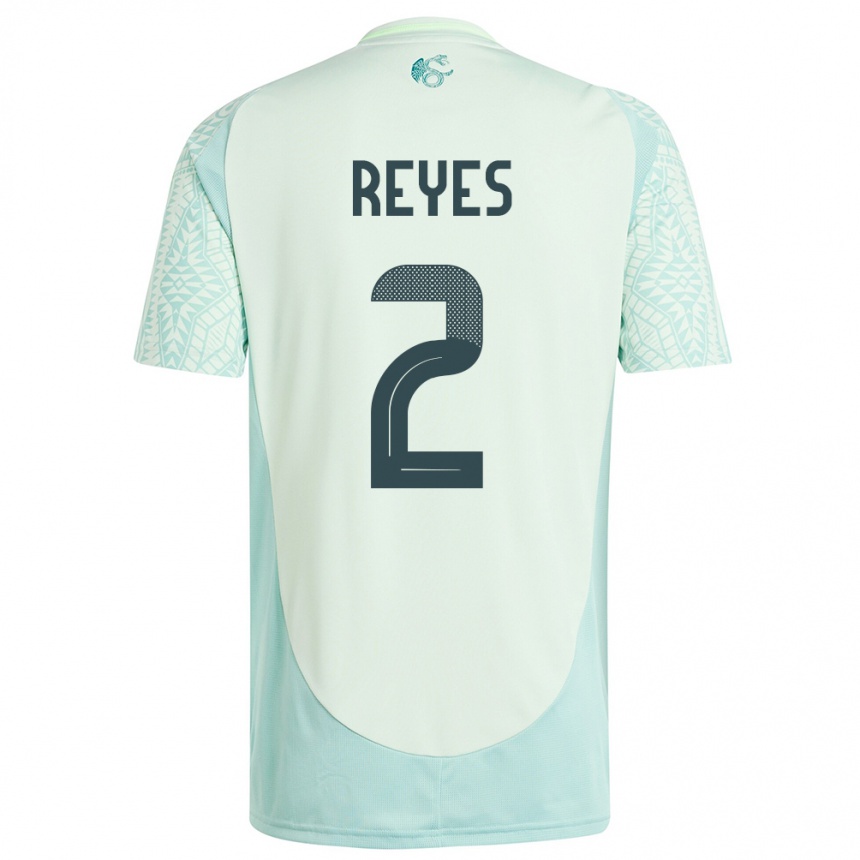 Niño Fútbol Camiseta México Luis Reyes #2 Lino Verde 2ª Equipación 24-26