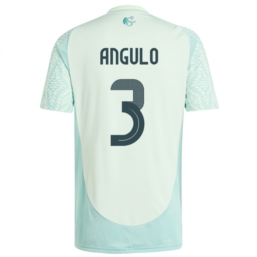 Niño Fútbol Camiseta México Jesus Angulo #3 Lino Verde 2ª Equipación 24-26