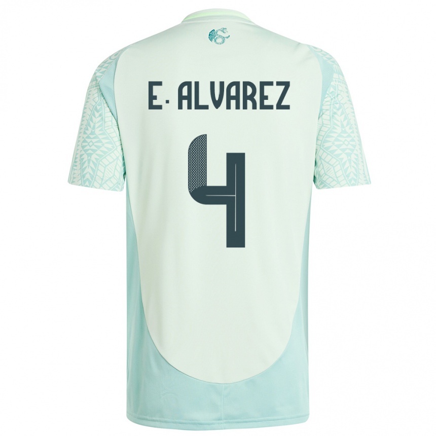 Niño Fútbol Camiseta México Edson Alvarez #4 Lino Verde 2ª Equipación 24-26