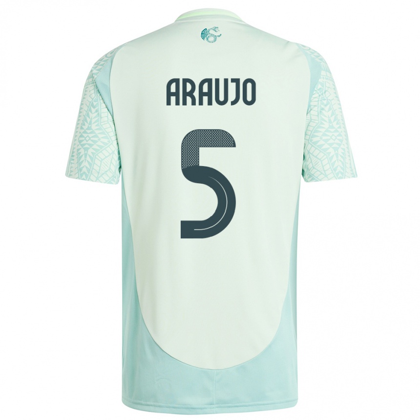 Niño Fútbol Camiseta México Julian Araujo #5 Lino Verde 2ª Equipación 24-26