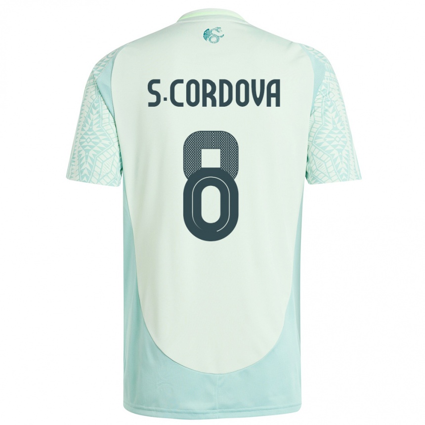 Niño Fútbol Camiseta México Sebastian Cordova #8 Lino Verde 2ª Equipación 24-26