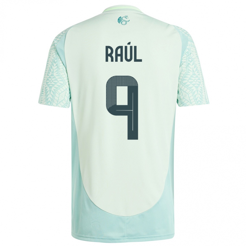 Niño Fútbol Camiseta México Raul Jimenez #9 Lino Verde 2ª Equipación 24-26