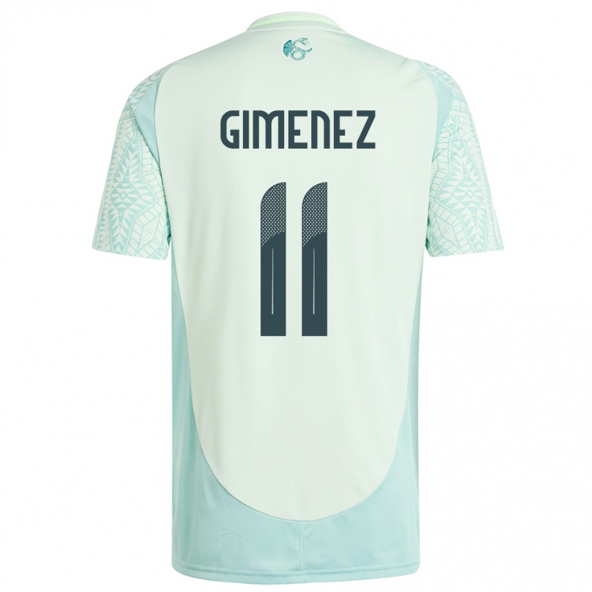 Niño Fútbol Camiseta México Santiago Gimenez #11 Lino Verde 2ª Equipación 24-26