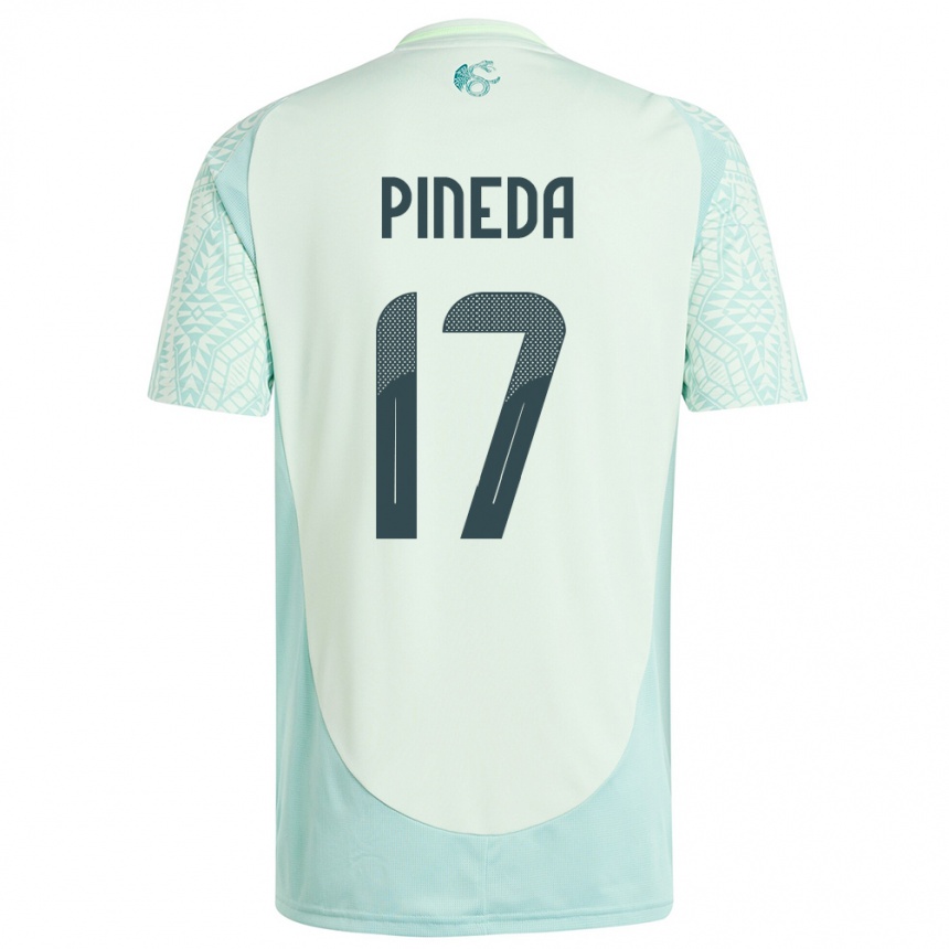 Niño Fútbol Camiseta México Orbelin Pineda #17 Lino Verde 2ª Equipación 24-26