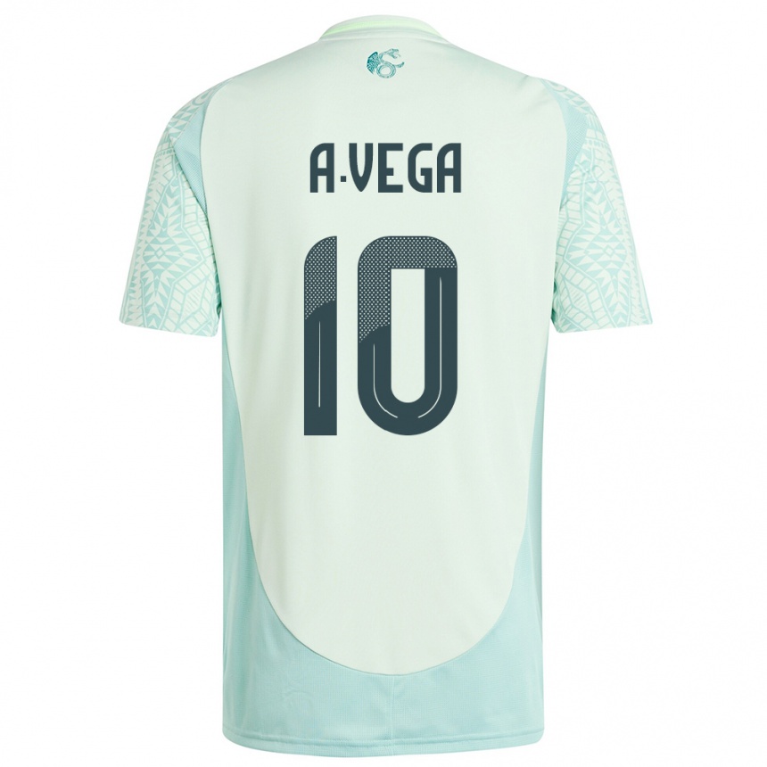 Niño Fútbol Camiseta México Alexis Vega #10 Lino Verde 2ª Equipación 24-26