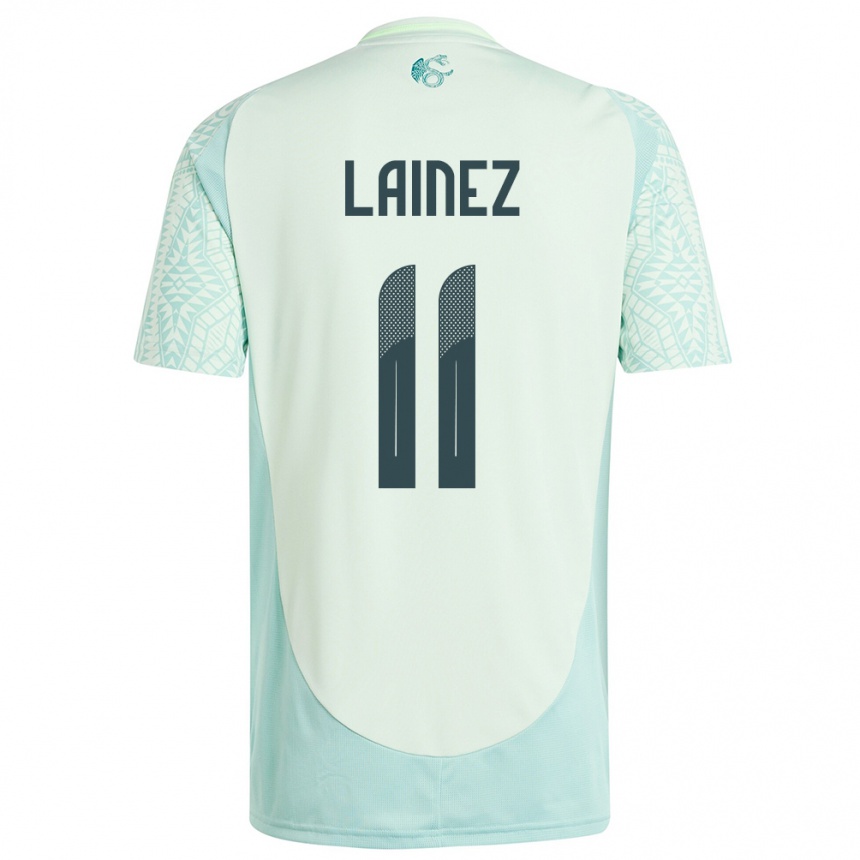 Niño Fútbol Camiseta México Diego Lainez #11 Lino Verde 2ª Equipación 24-26