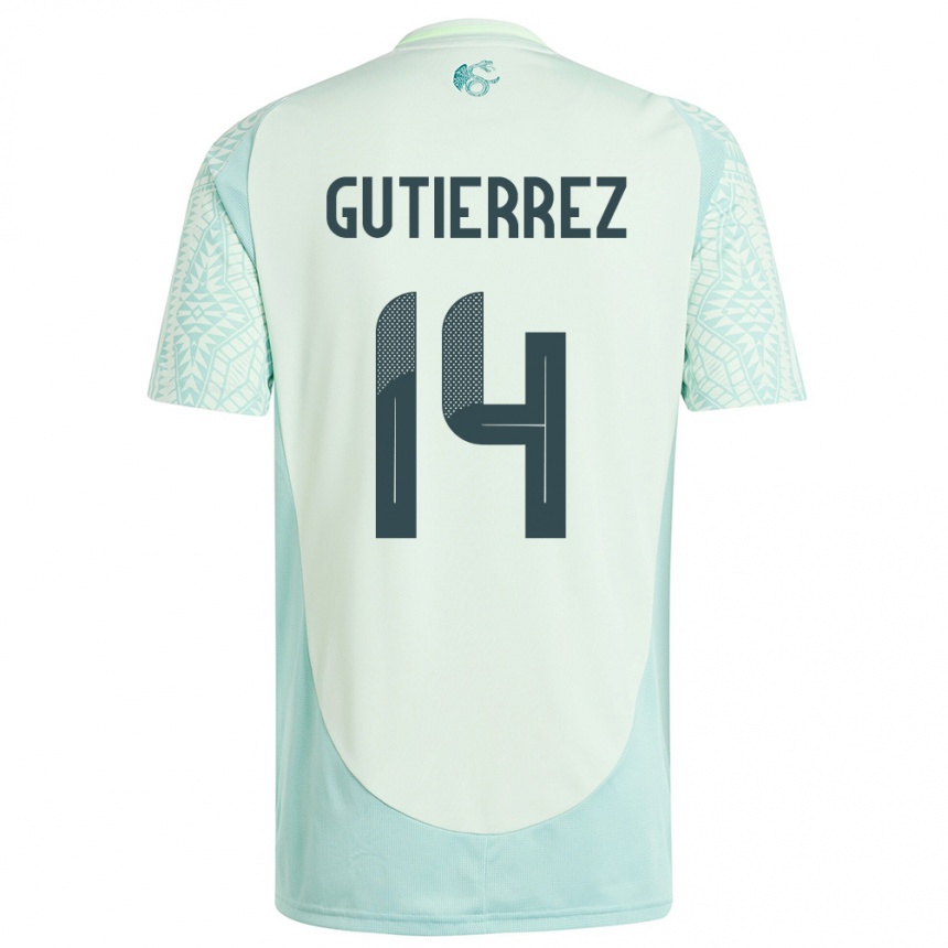 Niño Fútbol Camiseta México Erick Gutierrez #14 Lino Verde 2ª Equipación 24-26