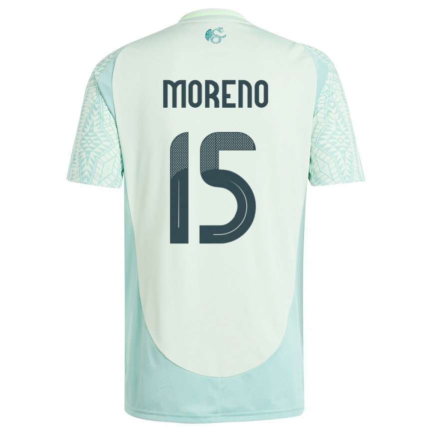 Niño Fútbol Camiseta México Hector Moreno #15 Lino Verde 2ª Equipación 24-26