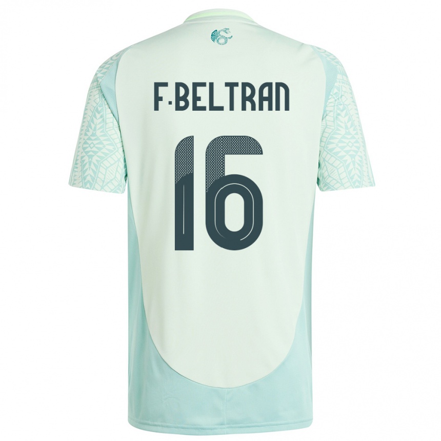 Niño Fútbol Camiseta México Fernando Beltran #16 Lino Verde 2ª Equipación 24-26