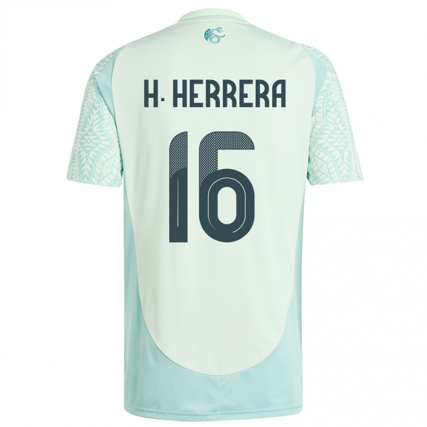 Niño Fútbol Camiseta México Hector Herrera #16 Lino Verde 2ª Equipación 24-26