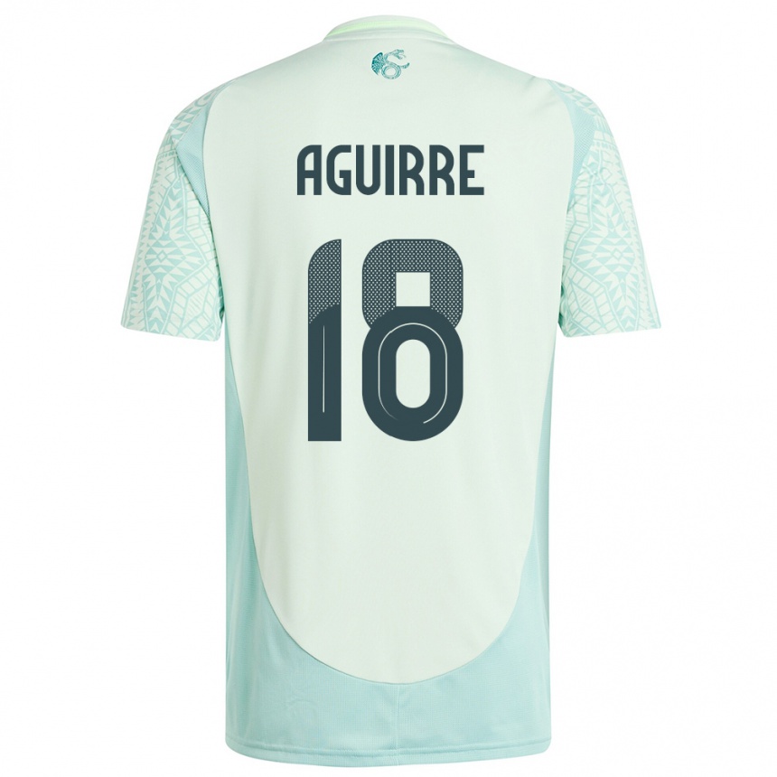 Niño Fútbol Camiseta México Eduardo Aguirre #18 Lino Verde 2ª Equipación 24-26