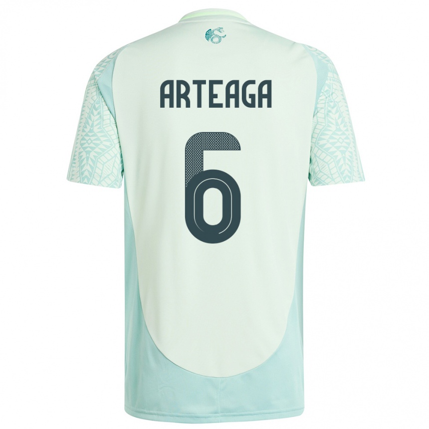 Niño Fútbol Camiseta México Gerardo Arteaga #6 Lino Verde 2ª Equipación 24-26