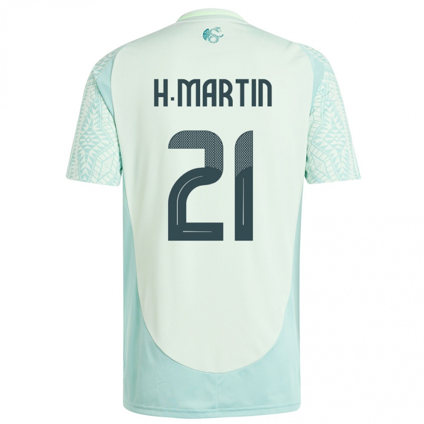 Niño Fútbol Camiseta México Henry Martin #21 Lino Verde 2ª Equipación 24-26