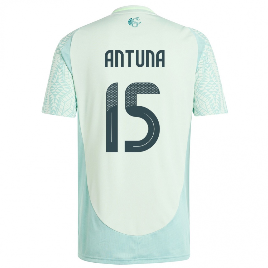 Niño Fútbol Camiseta México Uriel Antuna #15 Lino Verde 2ª Equipación 24-26