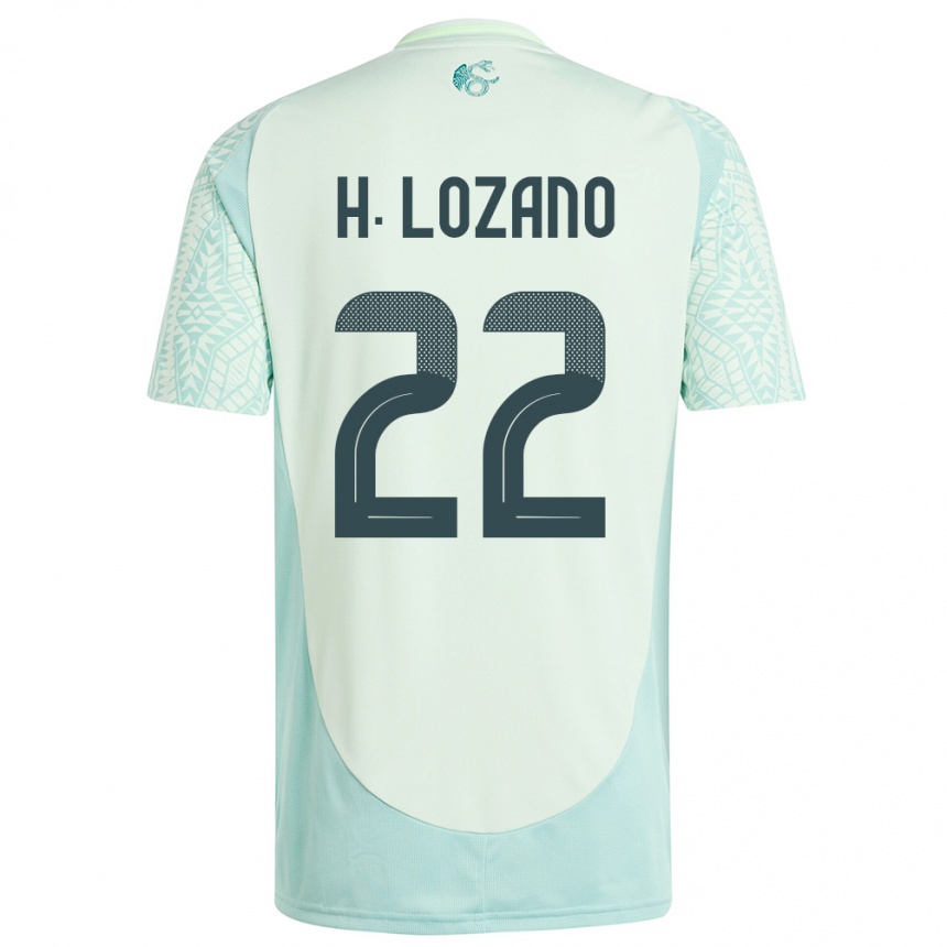 Niño Fútbol Camiseta México Hirving Lozano #22 Lino Verde 2ª Equipación 24-26