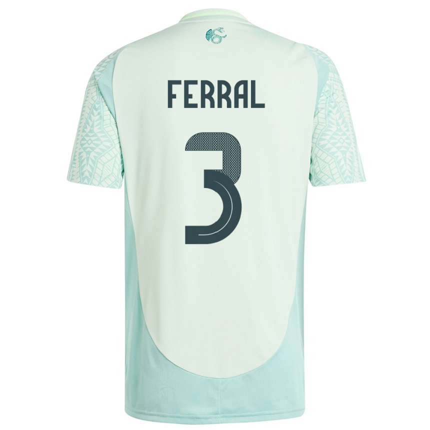 Niño Fútbol Camiseta México Cristina Ferral #3 Lino Verde 2ª Equipación 24-26