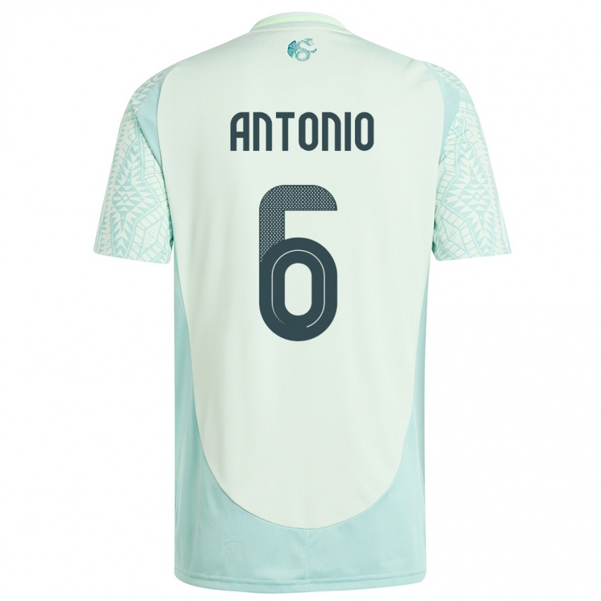 Niño Fútbol Camiseta México Nancy Antonio #6 Lino Verde 2ª Equipación 24-26