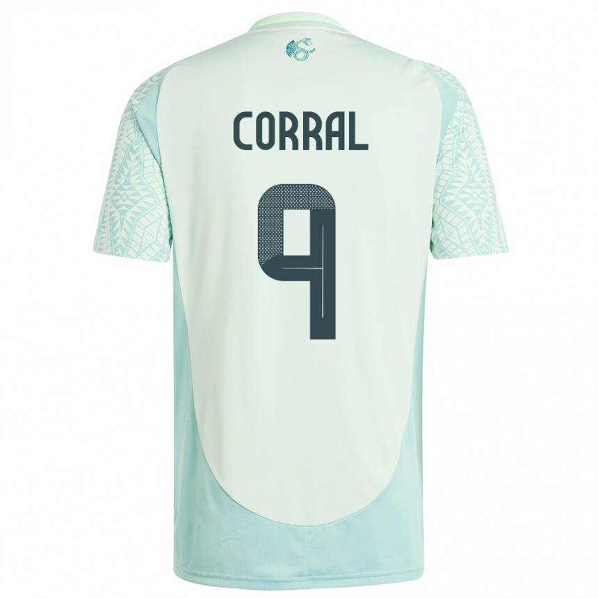 Niño Fútbol Camiseta México Charlyn Corral #9 Lino Verde 2ª Equipación 24-26