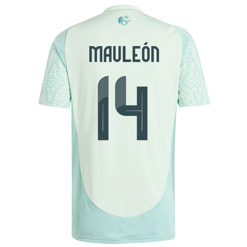 Niño Fútbol Camiseta México Natalia Mauleon #14 Lino Verde 2ª Equipación 24-26