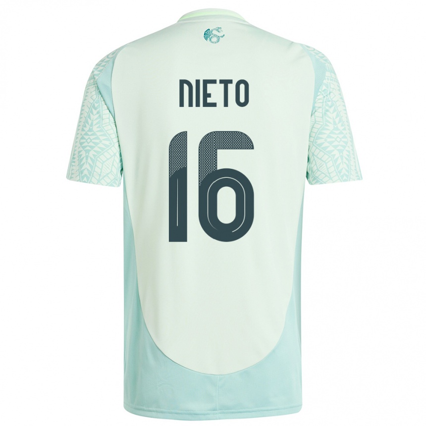 Niño Fútbol Camiseta México Karla Nieto #16 Lino Verde 2ª Equipación 24-26