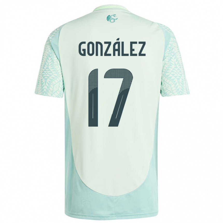 Niño Fútbol Camiseta México Alison Gonzalez #17 Lino Verde 2ª Equipación 24-26