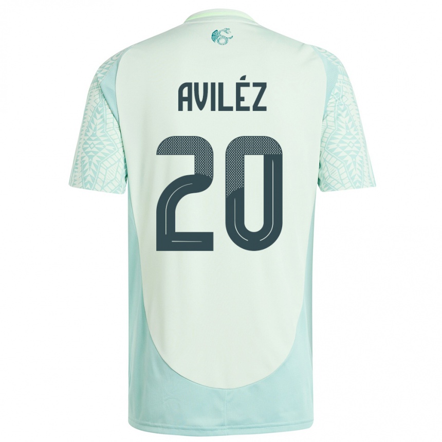 Niño Fútbol Camiseta México Aylin Avilez #20 Lino Verde 2ª Equipación 24-26