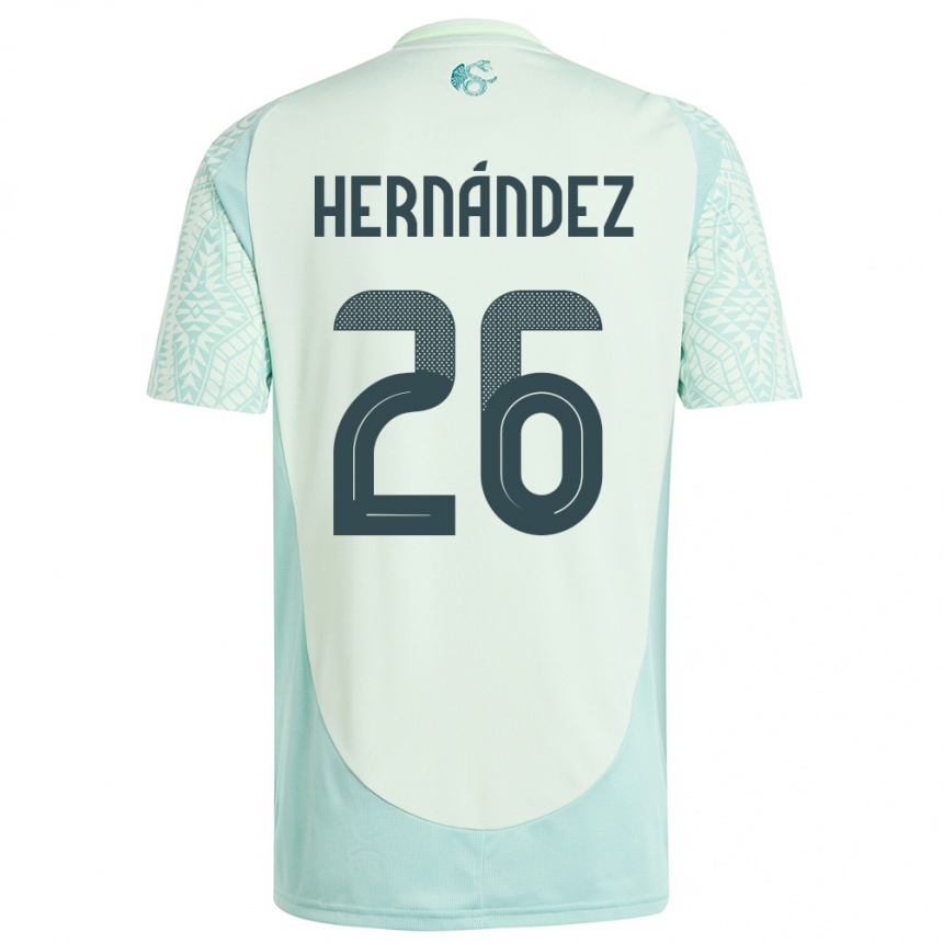 Niño Fútbol Camiseta México Nicolette Hernandez #26 Lino Verde 2ª Equipación 24-26