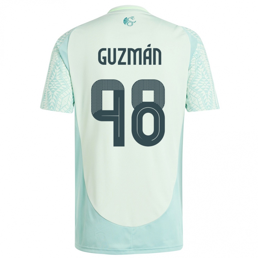 Niño Fútbol Camiseta México Kinberly Guzman #98 Lino Verde 2ª Equipación 24-26