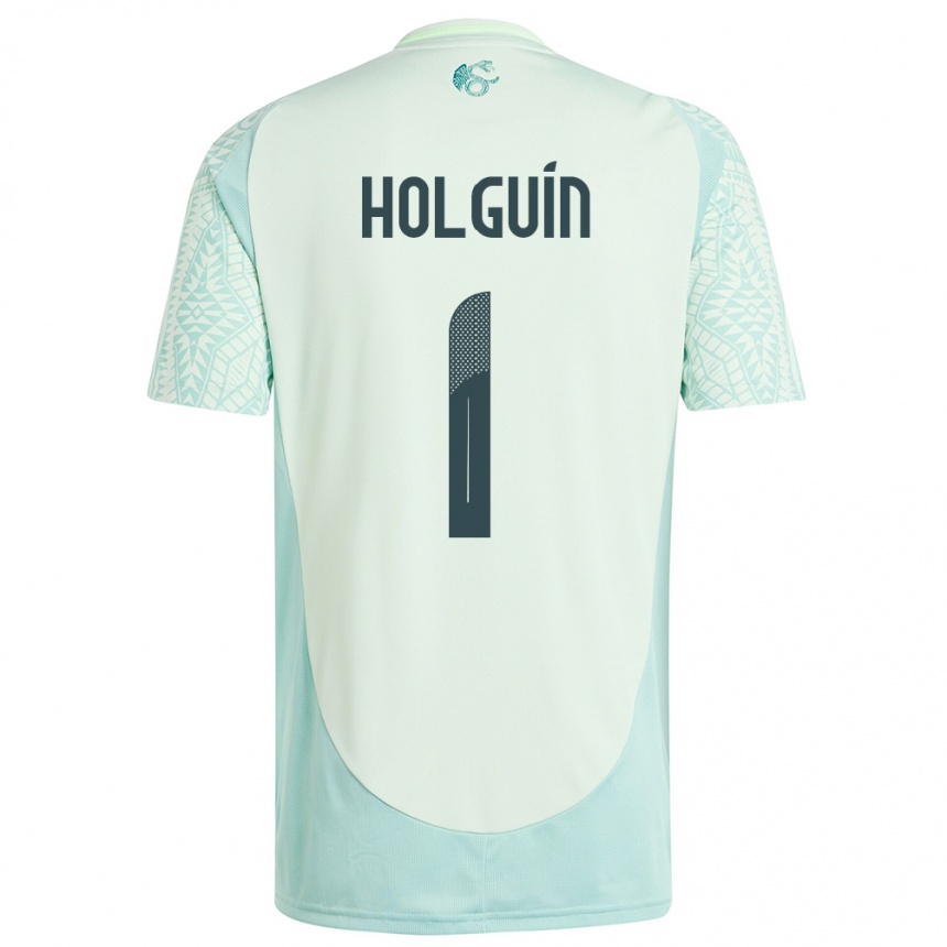 Niño Fútbol Camiseta México Hector Holguin #1 Lino Verde 2ª Equipación 24-26