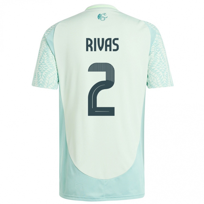 Niño Fútbol Camiseta México Jesus Rivas #2 Lino Verde 2ª Equipación 24-26